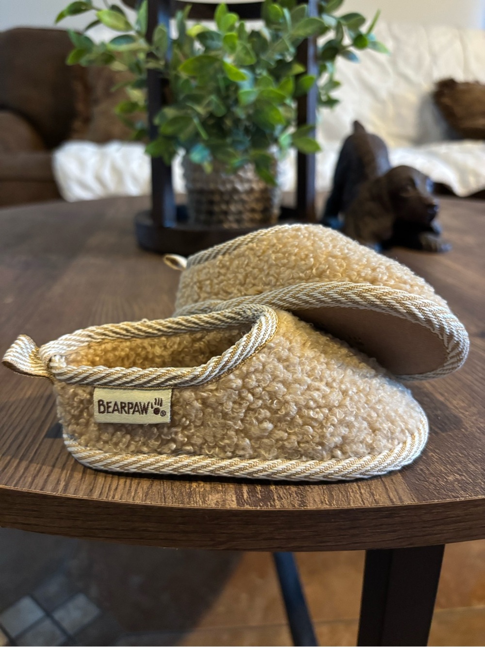 BearPaw Tan Sherpa Slip-On Baby Booties